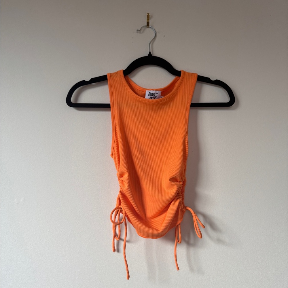 Princess Polly orange ruched tank top